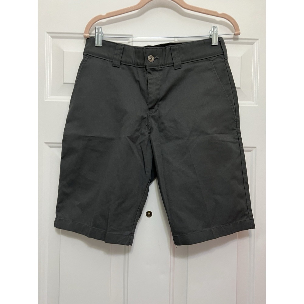 Dickies Mens Flat Front Pockets Slim Fit Stretch Charcoal Chino Shorts 30 Flex